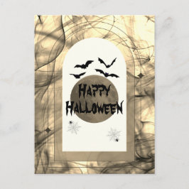 Cartão Postal De Festividades Modern Spooky Bat Black Typografia Feliz Dia das B