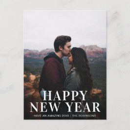 Cartão Postal De Festividades Moderno de Fotografia de Feliz ano novo Simples