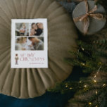 Cartão Postal De Festividades Moderno Nutcracker Feliz Natal 3 Foto<br><div class="desc">Tem certeza de espalhar a alegria do feriado com o Cartaz de Natal da Tipografia Fotográfica Moderno Nutcracker Merry Natal 3! Este cartão-postal é perfeito para enviar aos entes queridos desejos de férias alegres. A tipografia festiva na burgundy sobressai no cartão e é acentuada por um pirata de aquarela, fazer...</div>