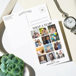 Cartão Postal De Festividades Moderno Que Ano De Revisão 12 Colagem De Fotos<br><div class="desc">Este ano simples e moderno na revisão 12 cartões postais fotográficos são perfeitos para enviar para a família e amigos neste feriado.</div>