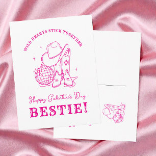 Cartão Postal De Festividades Moderno Rosa Ocidental Feliz Dia das Galentinas Me