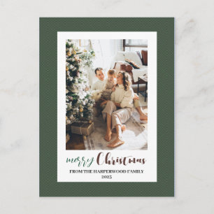 Cartão Postal De Festividades Moldura Minimalista e Elegante para Foto de Natal