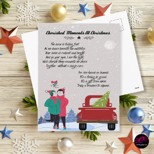 Cartão Postal De Festividades Momentos Preciosos Poema de Natal para Casal LGBTQ