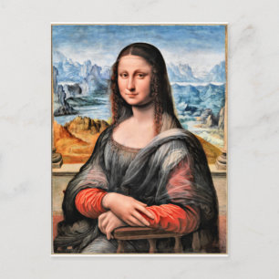 Cartão Postal De Festividades Mona Lisa, famosa pintura de Leonardo da Vinci
