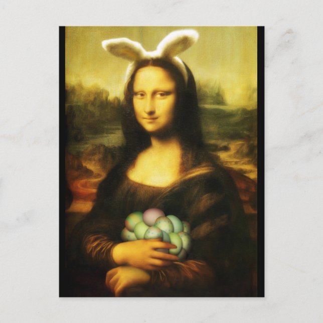 Cartão Postal De Festividades Mona Lisa, O Coelhinho Da Páscoa (Frente)
