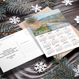 Cartão Postal De Festividades Monet Art Painting Calendar 2026 Cheers Education