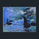 Cartão Postal De Festividades Monet - Saída, Efeito Noturno, trabalho de arte fa<br><div class="desc">A paisagem,  efeito noturno,  famosa pintura de Claude Monet</div>