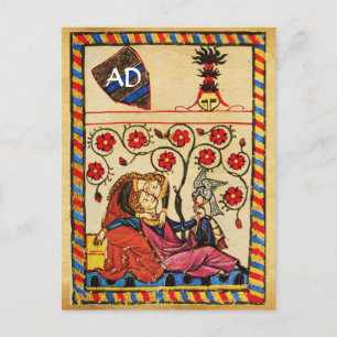 CARTÃO POSTAL DE FESTIVIDADES MONOGRAMA DE PARCHES DE DIA DE OS NAMORADOS DE AMO