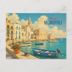 Cartão Postal De Festividades Monopoli Itália Antiga - Viagem ao Porto de Puglia