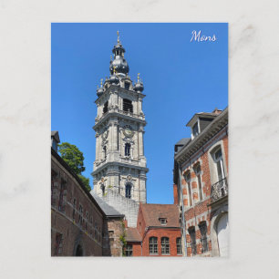 Cartão Postal De Festividades Mons ou Bergen antiga cidade na Bélgica viagem