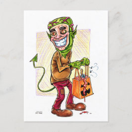 Cartão Postal De Festividades Monster Trick-or-Trater Halloween