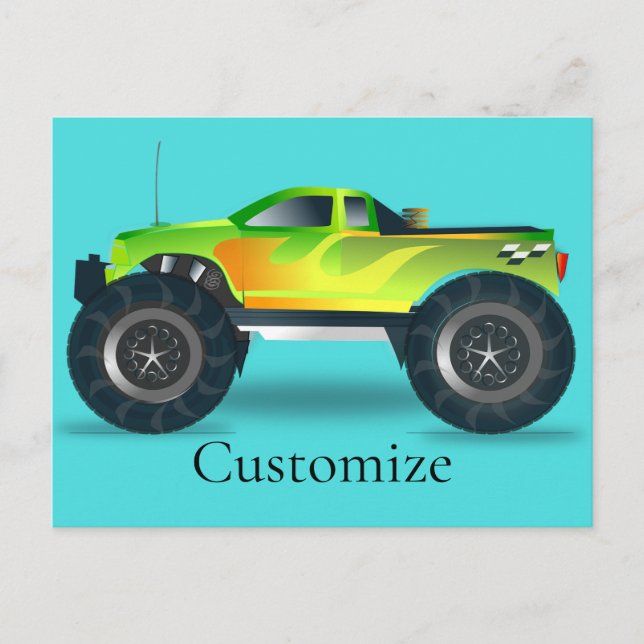 Cartão Postal De Festividades Monster Truck Thunder_Cove (Frente)