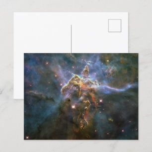 Cartão Postal De Festividades Montanha Mística na Nebulosa Carina Hubble Espaço