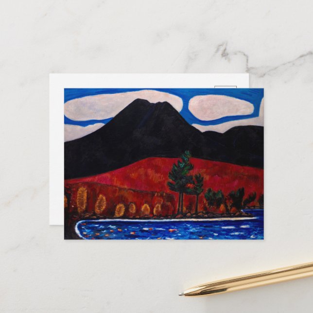 Cartão Postal De Festividades Monte Katahdin, outono de Marsden Hartley (Frente/Verso In Situ)