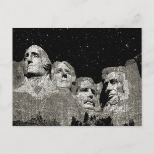 Cartão Postal De Festividades Monte Rushmore Presidentes Americanos,