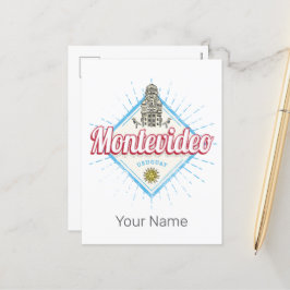 Cartão Postal De Festividades Montevideo City Uruguai Palacio Salvo Souvenir