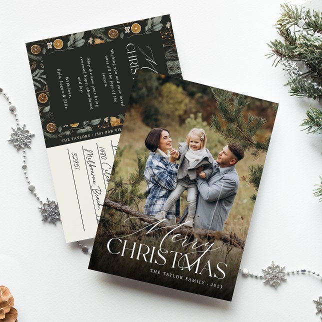 Cartão Postal De Festividades Moody Chrirstmas Botânica Vertical Foto (Criador carregado)