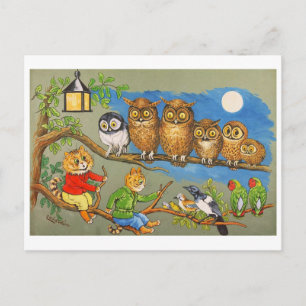 Cartão Postal De Festividades Moonlight Sonata Louis Wain