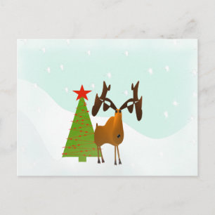 Cartão Postal De Festividades Moose Natal