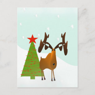 Cartão Postal De Festividades Moose Natal