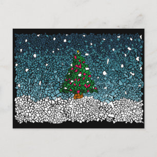 Cartão Postal De Festividades Mosaico de Natal