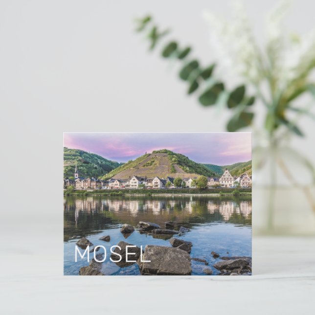 Cartão Postal De Festividades Moselle Ediger Eller Sunset River Cochem Souvenir (Em pé/Frente)