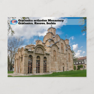 Cartão Postal De Festividades MOSTEIROS SÉRVIOS  Mosteiro ortodoxo Gračanica