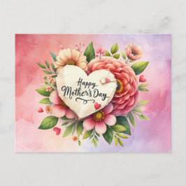 Cartão Postal De Festividades Mother's Day with flowers