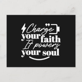 Cartão Postal De Festividades Motivational Christian Quote – Charge Your Faith