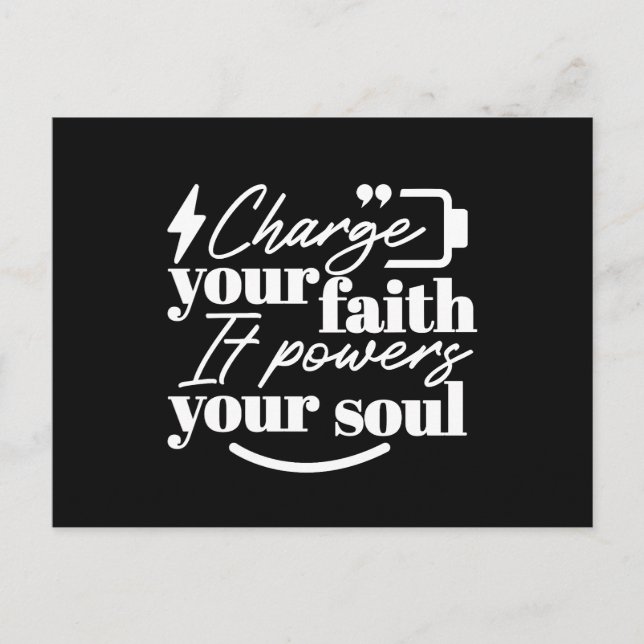 Cartão Postal De Festividades Motivational Christian Quote – Charge Your Faith (Frente)