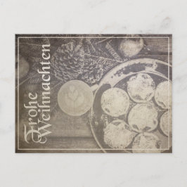 Cartão Postal De Festividades Motivo natalino vintage com biscoitos e café