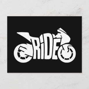 Cartão Postal De Festividades Motocicleta Esportiva RIDE