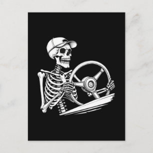 Cartão Postal De Festividades Motorista de caminhão Skeleton - Caminhoneiro Gran