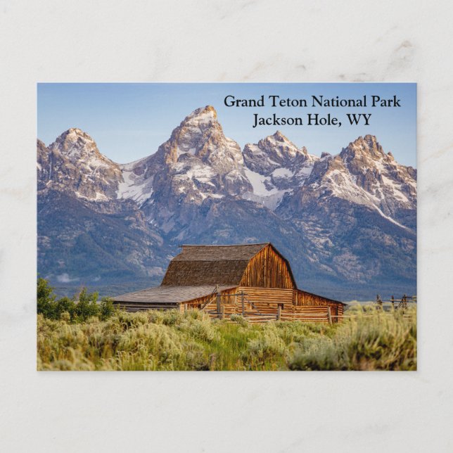 Cartão Postal De Festividades Moulton Barn no Grande Parque Nacional de Teton (Frente)