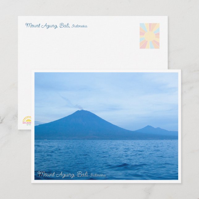 Cartão Postal De Festividades Mount Agung Bali Sunrise Travel Postcard (Frente/Verso)