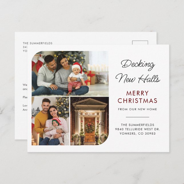 Cartão Postal De Festividades Movimentamos o movimento natalício Colagem de Foto (Frente/Verso)