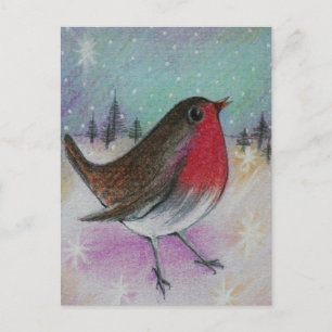Cartão Postal De Festividades Mr Christmas Robin