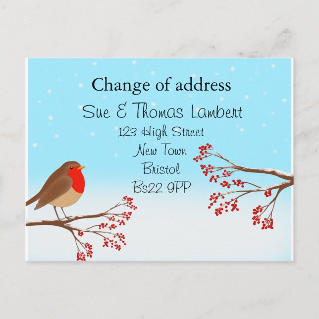 Cartão Postal De Festividades Mudança de endereço natal (Frente)
