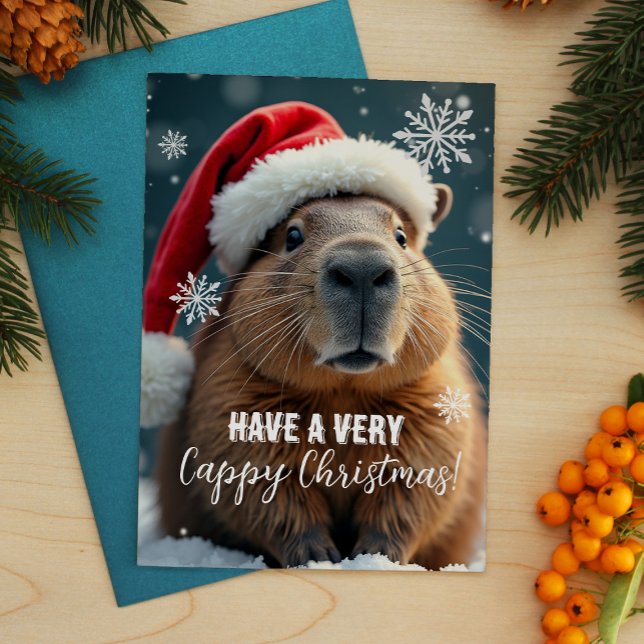 Cartão Postal De Festividades Muito Cappy Natal Capybara Natal (Criador carregado)