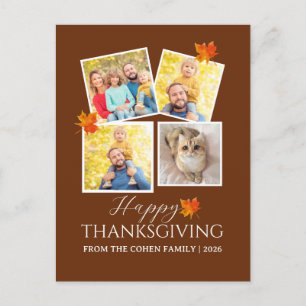 Cartão Postal De Festividades Muito Grato Foto de família de ação de graças de