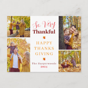 Cartão Postal De Festividades Muito Obrigado   Foto da família de ação de graças