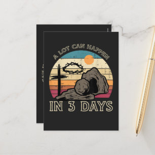 Cartão Postal De Festividades Muito Pode Acontecer em 3 Dias Páscoa Religiosa