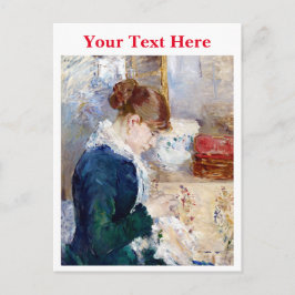 Cartão Postal De Festividades Mulher costurando por Berthe Morisot