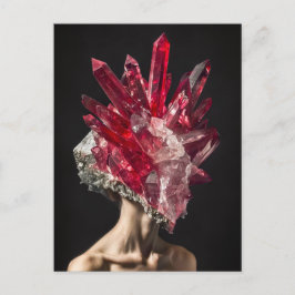 Cartão Postal De Festividades Mulher de Máscara de Cristal Adornada com Cristais