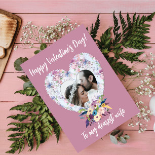 Cartão Postal De Festividades Mulher Feliz dia de os namorados Floral Vitoriana
