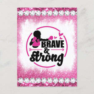 Cartão Postal De Festividades Mulher melanina cancer guerreira sobrevivente negr