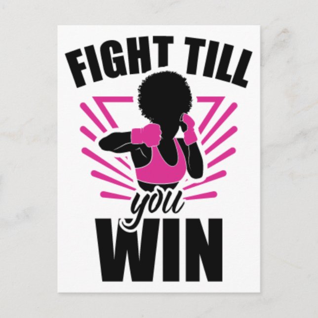 Cartão Postal De Festividades Mulher negra cancer da mama sobrevivente da guerre (Frente)