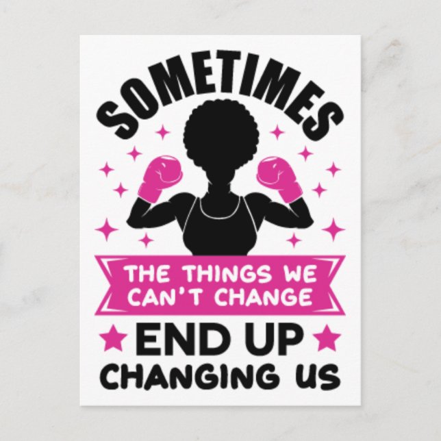 Cartão Postal De Festividades Mulher negra cancer da mama sobrevivente da guerre (Frente)