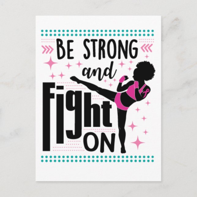 Cartão Postal De Festividades Mulher negra cancer da mama sobrevivente da guerre (Frente)