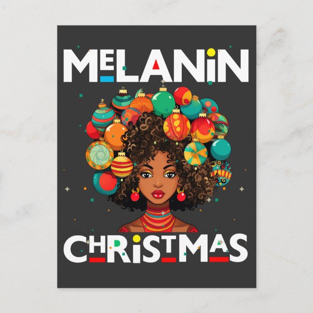 Cartão Postal De Festividades Mulheres negras melanina de Natal Irmã Xmas Sistas (Frente)